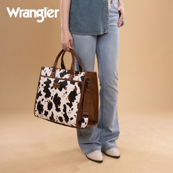 Wrangler Carry-All Large Tote Work Tote /Crossbody - Cow-Brown NWT - Picture 1 of 8